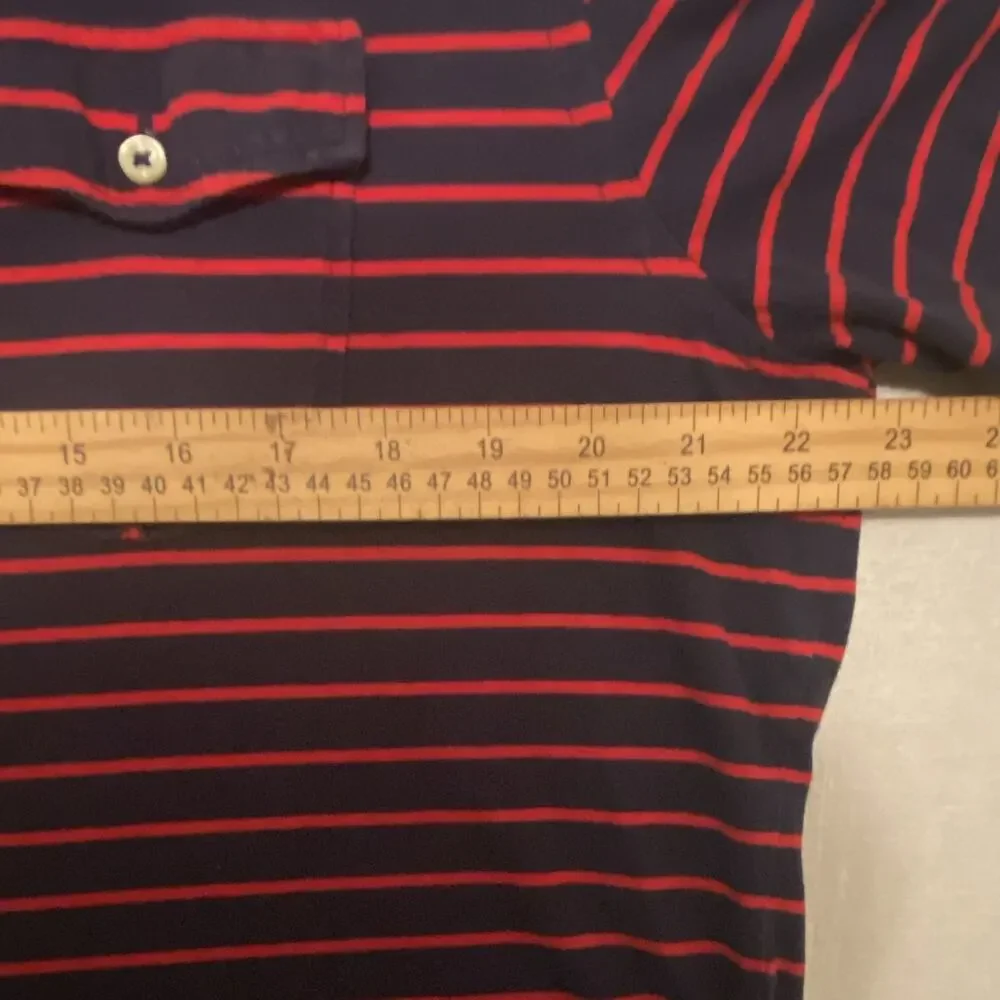 Polo by Ralph Lauren Navy/Red Striped Cotton Knit Custom Fit Polo Shirt Men’s XL
